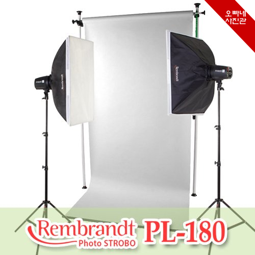 Rembrandt 사진조명 PL-180 스트로보 배경포함세트 + 무선동조기증정